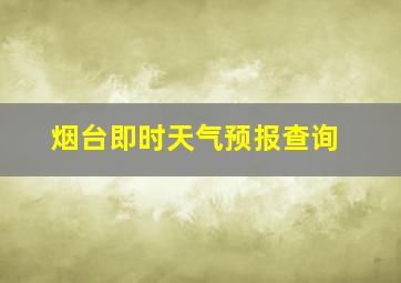 烟台即时天气预报查询