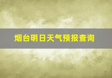 烟台明日天气预报查询