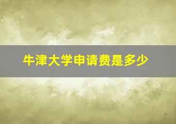 牛津大学申请费是多少