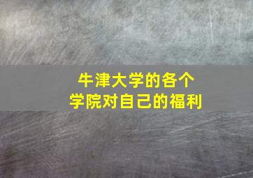 牛津大学的各个学院对自己的福利