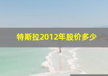 特斯拉2012年股价多少