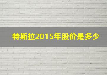 特斯拉2015年股价是多少