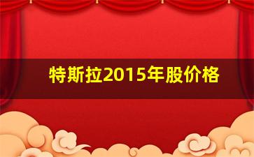 特斯拉2015年股价格