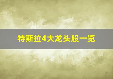 特斯拉4大龙头股一览