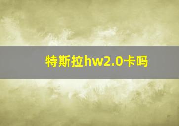 特斯拉hw2.0卡吗