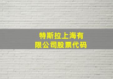 特斯拉上海有限公司股票代码