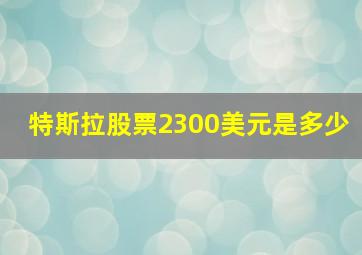 特斯拉股票2300美元是多少