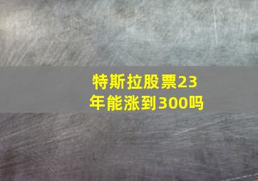 特斯拉股票23年能涨到300吗