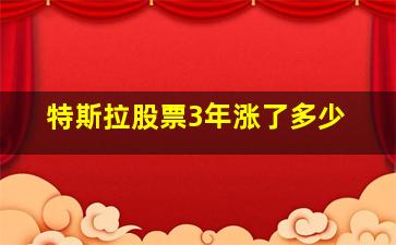 特斯拉股票3年涨了多少