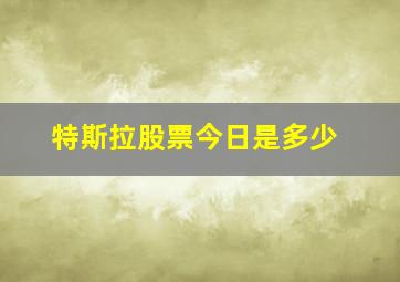 特斯拉股票今日是多少