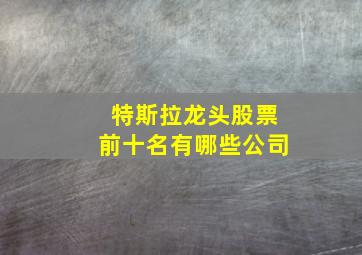 特斯拉龙头股票前十名有哪些公司