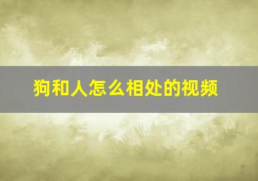 狗和人怎么相处的视频