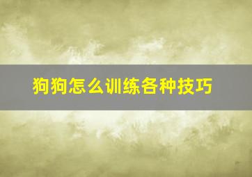 狗狗怎么训练各种技巧