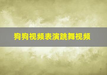 狗狗视频表演跳舞视频