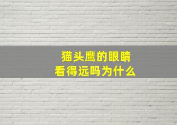 猫头鹰的眼睛看得远吗为什么