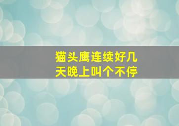 猫头鹰连续好几天晚上叫个不停