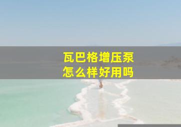 瓦巴格增压泵怎么样好用吗