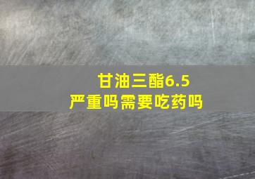 甘油三酯6.5严重吗需要吃药吗