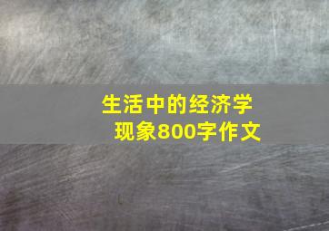 生活中的经济学现象800字作文