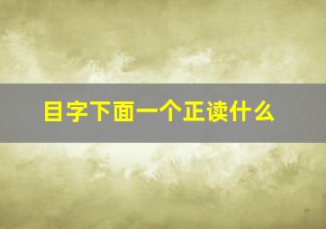 目字下面一个正读什么