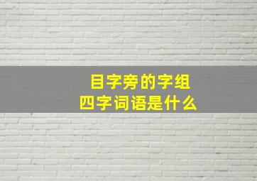 目字旁的字组四字词语是什么