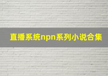 直播系统npn系列小说合集