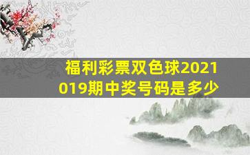 福利彩票双色球2021019期中奖号码是多少