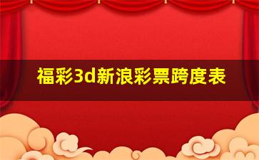 福彩3d新浪彩票跨度表