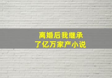 离婚后我继承了亿万家产小说