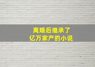 离婚后继承了亿万家产的小说