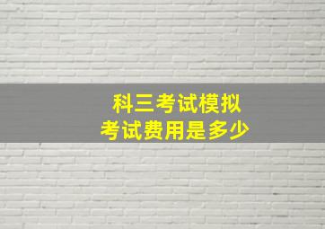 科三考试模拟考试费用是多少