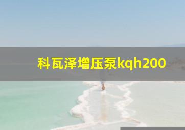 科瓦泽增压泵kqh200