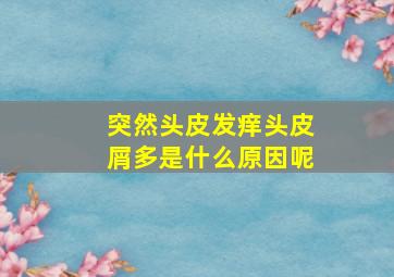 突然头皮发痒头皮屑多是什么原因呢