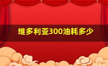 维多利亚300油耗多少