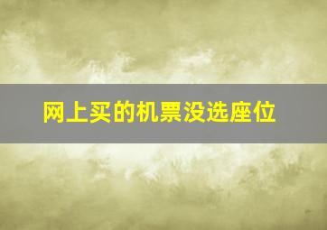 网上买的机票没选座位