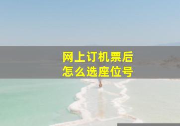 网上订机票后怎么选座位号