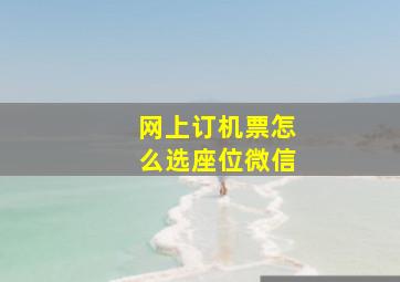 网上订机票怎么选座位微信