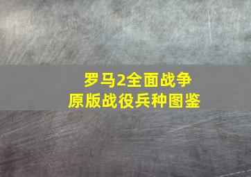 罗马2全面战争原版战役兵种图鉴