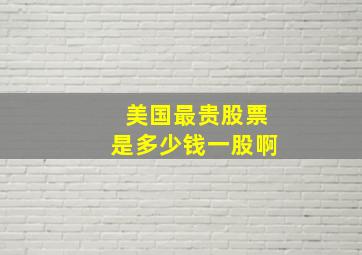 美国最贵股票是多少钱一股啊