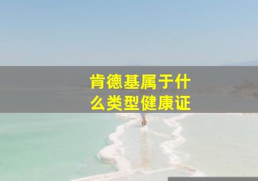 肯德基属于什么类型健康证