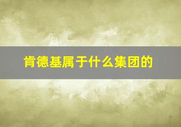 肯德基属于什么集团的