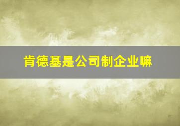 肯德基是公司制企业嘛