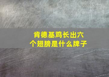 肯德基鸡长出六个翅膀是什么牌子