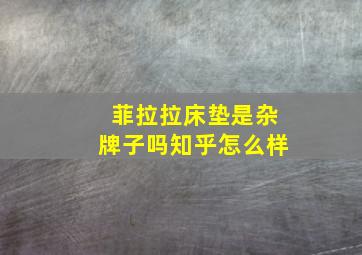 菲拉拉床垫是杂牌子吗知乎怎么样