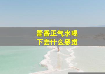 藿香正气水喝下去什么感觉