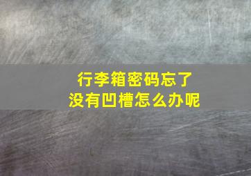 行李箱密码忘了没有凹槽怎么办呢