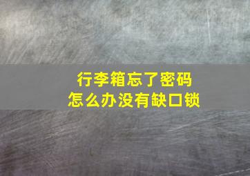 行李箱忘了密码怎么办没有缺口锁