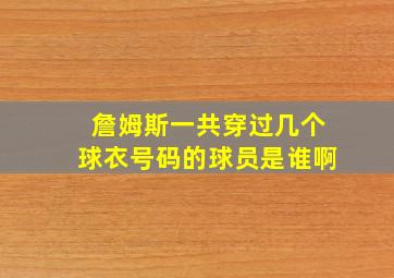 詹姆斯一共穿过几个球衣号码的球员是谁啊