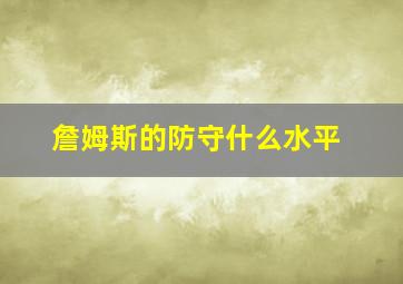 詹姆斯的防守什么水平