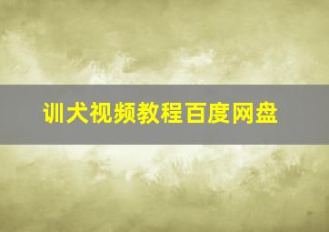 训犬视频教程百度网盘